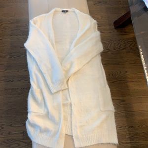 &Merci Cream Fuzzy Open Cardigan Size Large